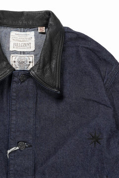 画像をギャラリービューアに読み込む, FULLCOUNT x GDC GFC2001 Leather Collar Denim Chore Jacket (INDIGO)