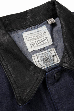 画像をギャラリービューアに読み込む, FULLCOUNT x GDC GFC2001 Leather Collar Denim Chore Jacket (INDIGO)