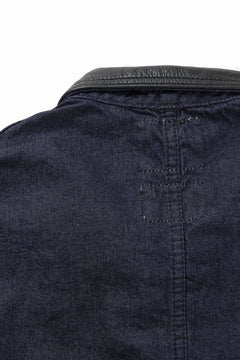 画像をギャラリービューアに読み込む, FULLCOUNT x GDC GFC2001 Leather Collar Denim Chore Jacket (INDIGO)
