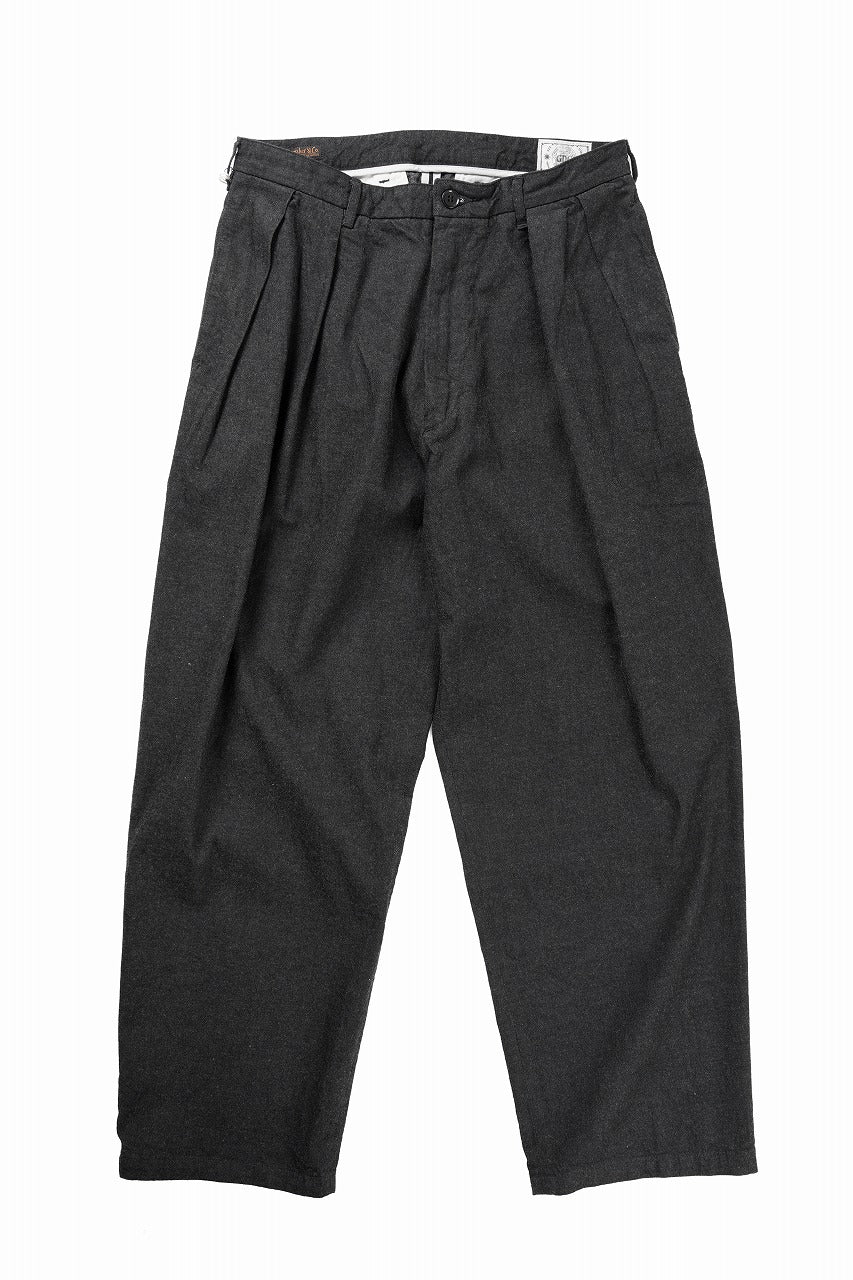 画像をギャラリービューアに読み込む, FULLCOUNT x GDC GFC1001 Big Denim Tuck Trousers (BLACK)