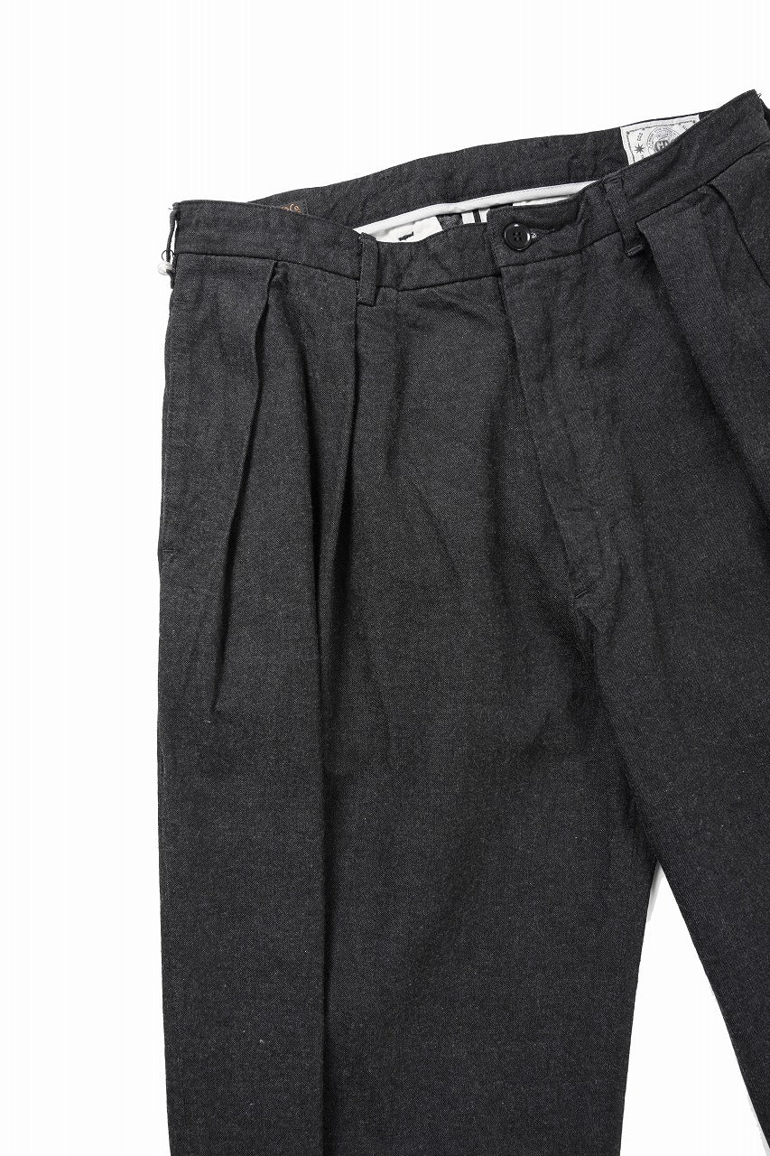 画像をギャラリービューアに読み込む, FULLCOUNT x GDC GFC1001 Big Denim Tuck Trousers (BLACK)