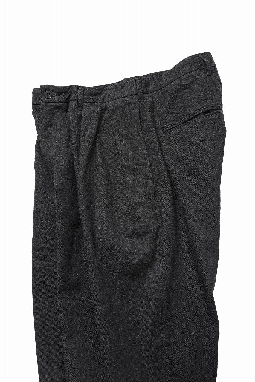 画像をギャラリービューアに読み込む, FULLCOUNT x GDC GFC1001 Big Denim Tuck Trousers (BLACK)