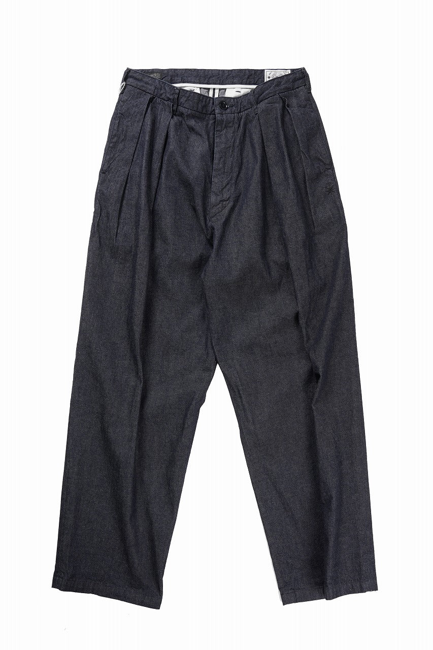 画像をギャラリービューアに読み込む, FULLCOUNT x GDC GFC1001 Big Denim Tuck Trousers (BLACK)