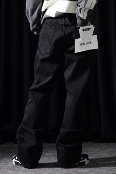 画像をギャラリービューアに読み込む, SAINT Mxxxxxx BLACK DENIM PANTS / FLARE (BLACK)