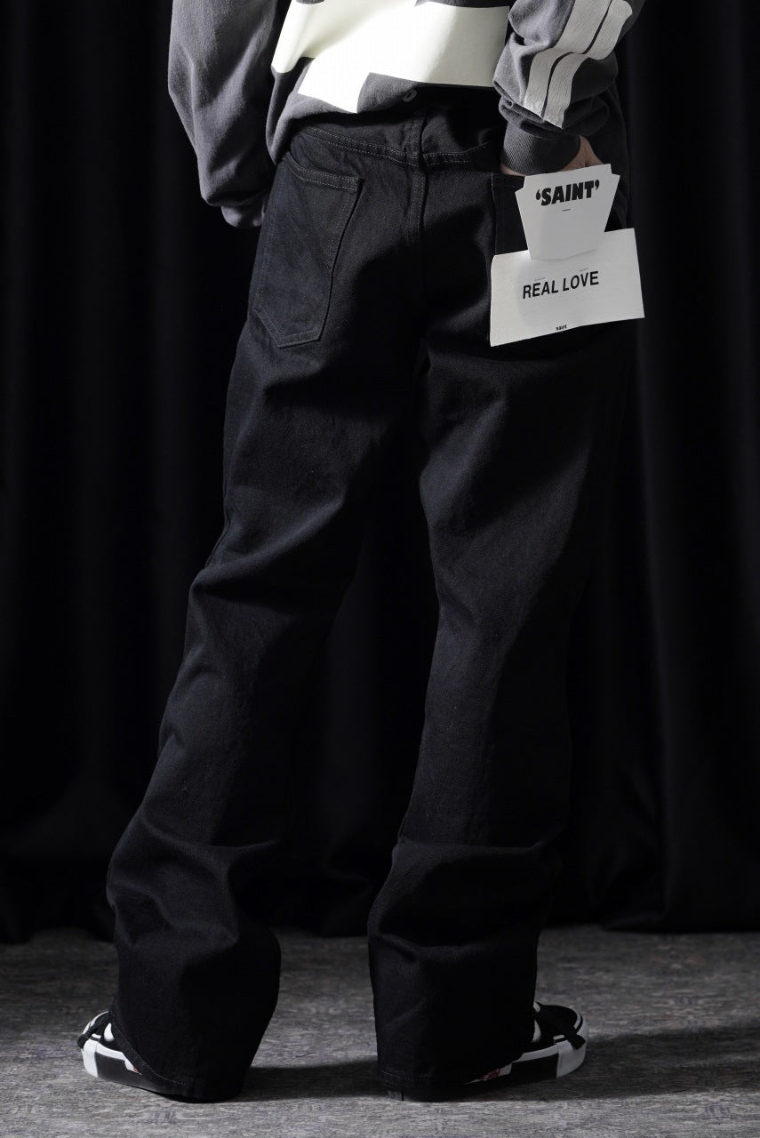 画像をギャラリービューアに読み込む, SAINT Mxxxxxx BLACK DENIM PANTS / FLARE (BLACK)