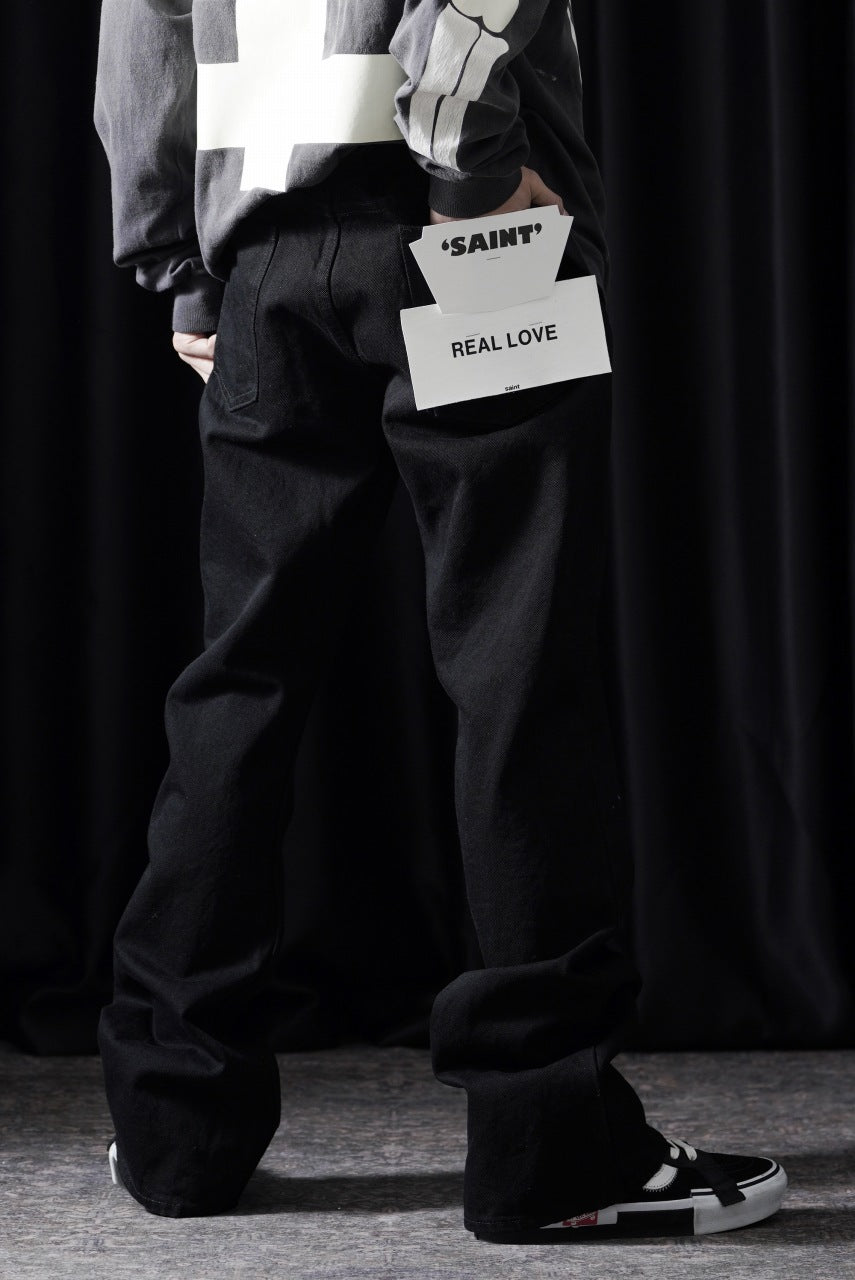 画像をギャラリービューアに読み込む, SAINT Mxxxxxx BLACK DENIM PANTS / FLARE (BLACK)