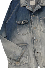 画像をギャラリービューアに読み込む, FULLCOUNT x N/07 exclusive COVER ALL JACKET / 10.5oz Zimbabwe Denim (INDIGO BLUE / EFFECTED)