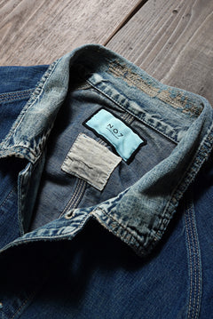 Load image into Gallery viewer, FULLCOUNT x N/07 exclusive COVER ALL JACKET / 10.5oz Zimbabwe Denim (INDIGO BLUE / EFFECTED)