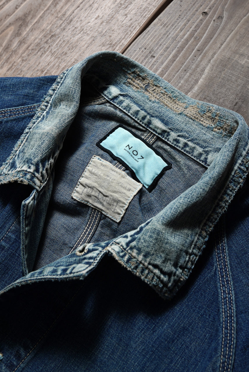 Load image into Gallery viewer, FULLCOUNT x N/07 exclusive COVER ALL JACKET / 10.5oz Zimbabwe Denim (INDIGO BLUE / EFFECTED)