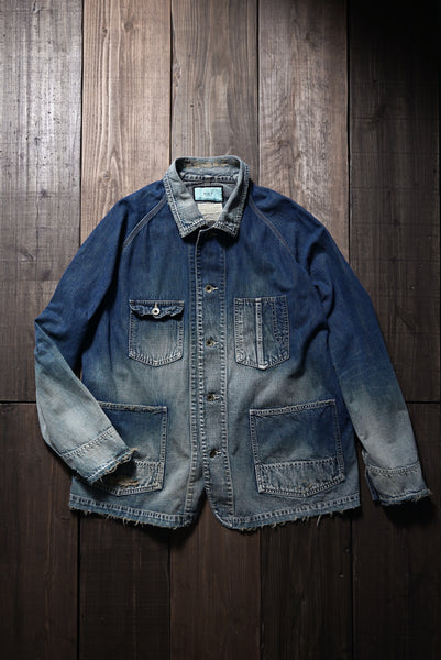 FULLCOUNT x N/07 exclusive COVER ALL JACKET / 10.5oz Zimbabwe Denim (INDIGO BLUE / EFFECTED)