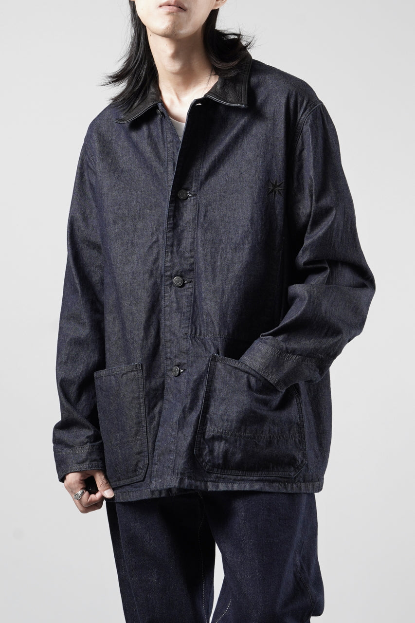 画像をギャラリービューアに読み込む, FULLCOUNT x GDC GFC2001 Leather Collar Denim Chore Jacket (INDIGO)
