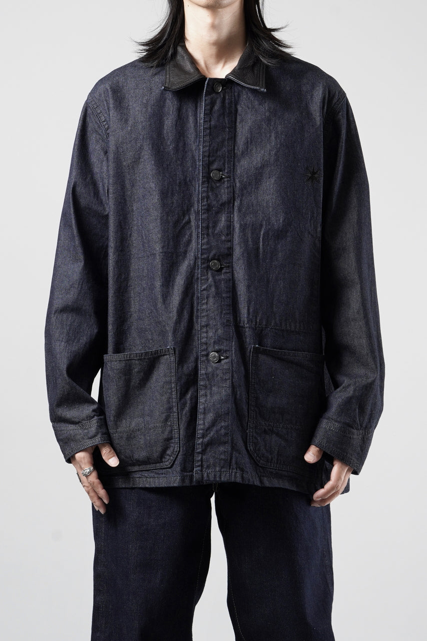 画像をギャラリービューアに読み込む, FULLCOUNT x GDC GFC2001 Leather Collar Denim Chore Jacket (INDIGO)