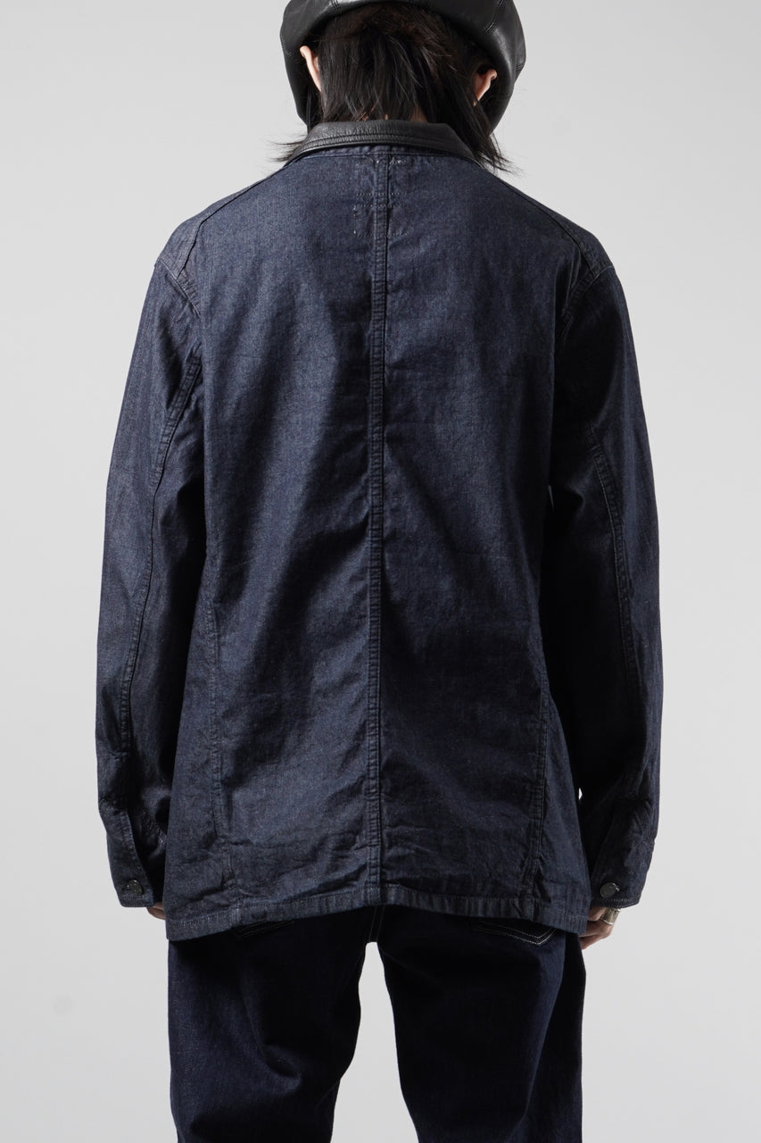 画像をギャラリービューアに読み込む, FULLCOUNT x GDC GFC2001 Leather Collar Denim Chore Jacket (INDIGO)