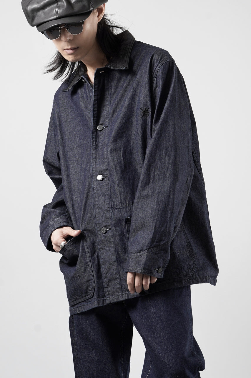 画像をギャラリービューアに読み込む, FULLCOUNT x GDC GFC2001 Leather Collar Denim Chore Jacket (INDIGO)