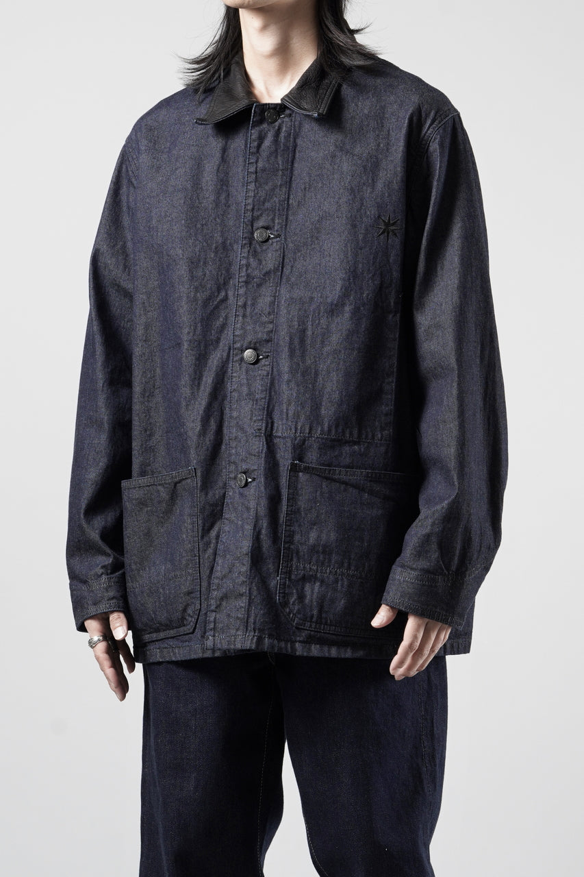 画像をギャラリービューアに読み込む, FULLCOUNT x GDC GFC2001 Leather Collar Denim Chore Jacket (INDIGO)
