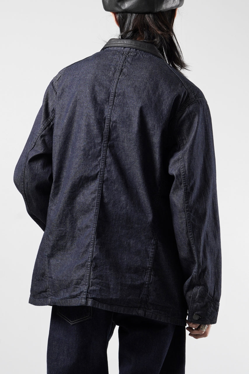 画像をギャラリービューアに読み込む, FULLCOUNT x GDC GFC2001 Leather Collar Denim Chore Jacket (INDIGO)