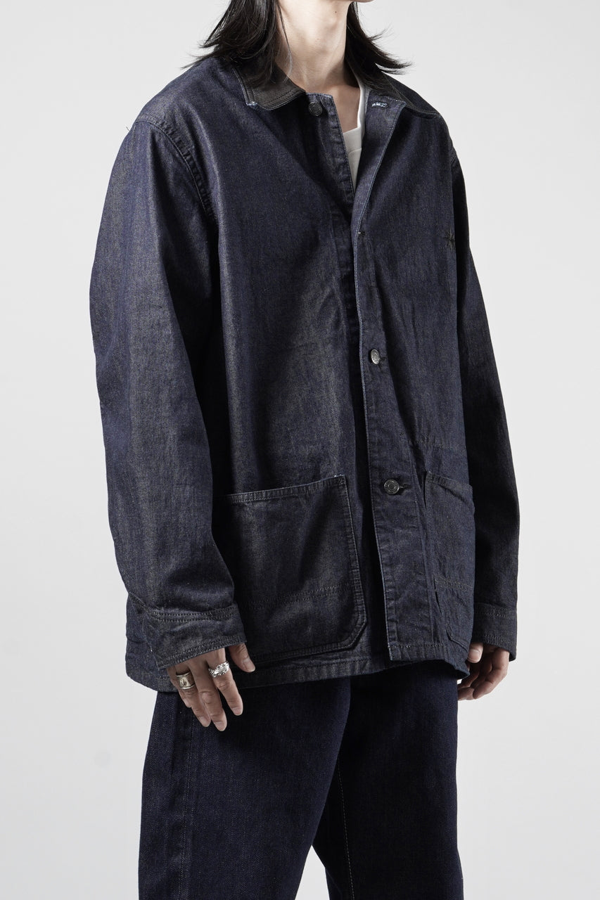 画像をギャラリービューアに読み込む, FULLCOUNT x GDC GFC2001 Leather Collar Denim Chore Jacket (INDIGO)