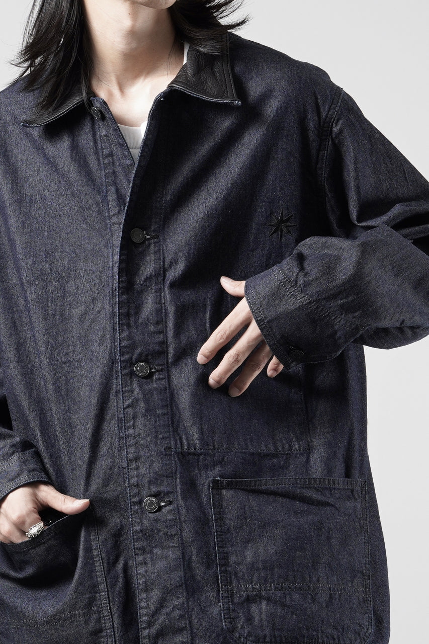 画像をギャラリービューアに読み込む, FULLCOUNT x GDC GFC2001 Leather Collar Denim Chore Jacket (INDIGO)