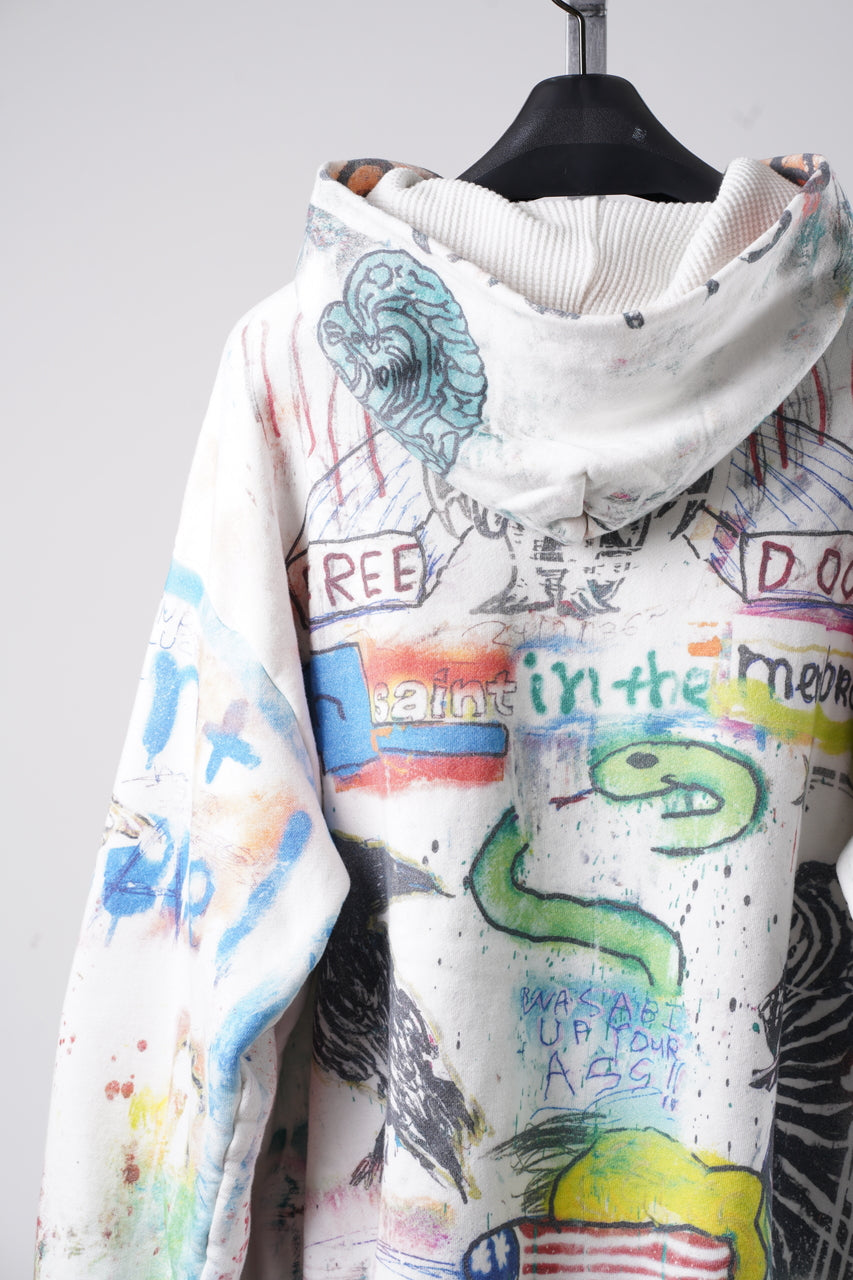 Load image into Gallery viewer, SAINT Mxxxxxx × MADSAKI DOUBLE FACE HOODIE / MADSUCKY (WHITE)