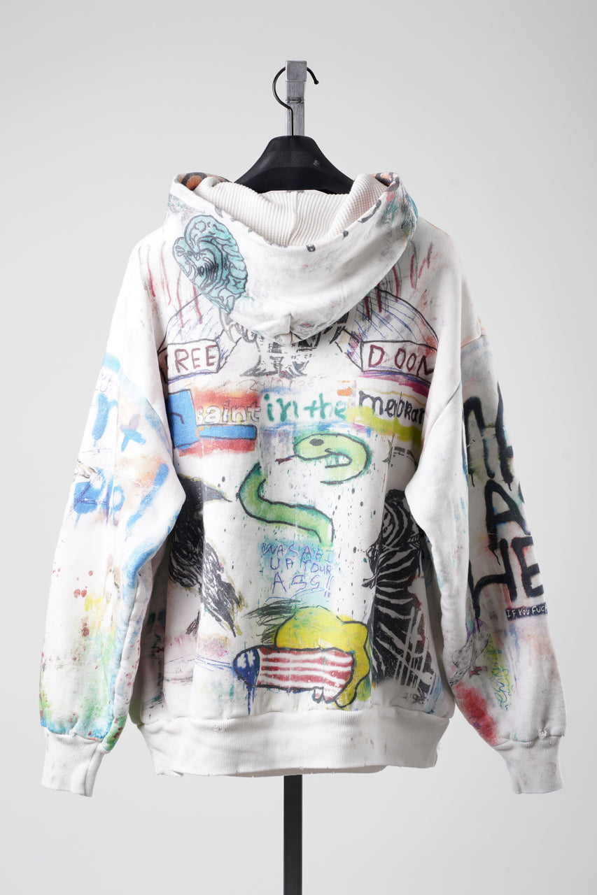 Load image into Gallery viewer, SAINT Mxxxxxx × MADSAKI DOUBLE FACE HOODIE / MADSUCKY (WHITE)