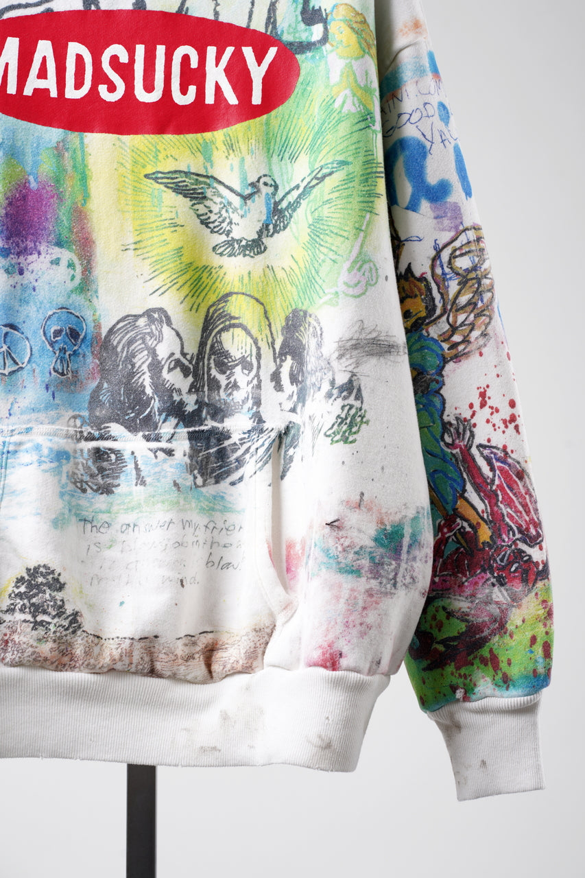 Load image into Gallery viewer, SAINT Mxxxxxx × MADSAKI DOUBLE FACE HOODIE / MADSUCKY (WHITE)
