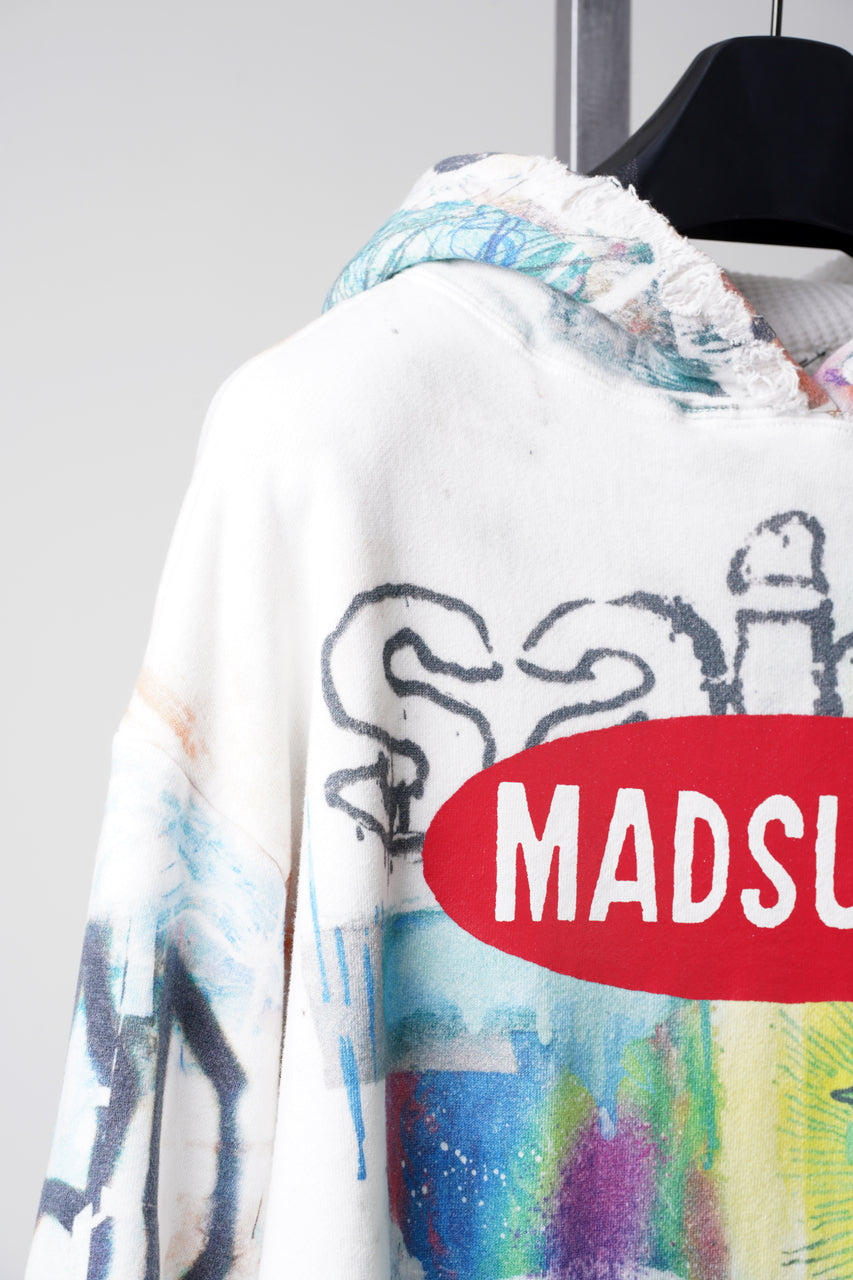 Load image into Gallery viewer, SAINT Mxxxxxx × MADSAKI DOUBLE FACE HOODIE / MADSUCKY (WHITE)