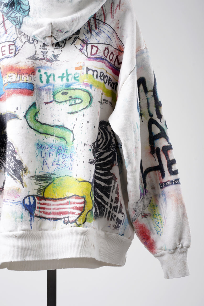Load image into Gallery viewer, SAINT Mxxxxxx × MADSAKI DOUBLE FACE HOODIE / MADSUCKY (WHITE)