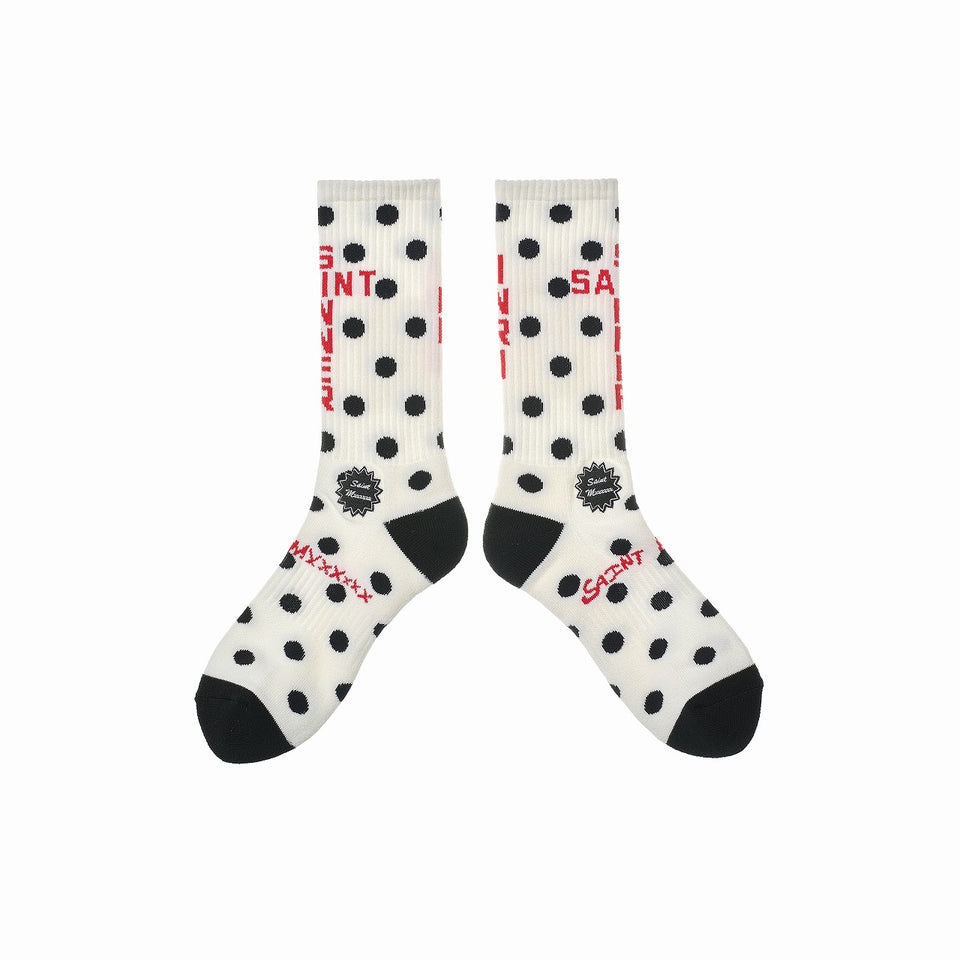 Load image into Gallery viewer, SAINT Mxxxxxx SOCKS / DOT (WHITE)