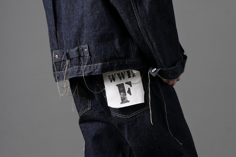 画像をギャラリービューアに読み込む, FULLCOUNT WWⅡ Model Brown Cotton Denim Pants / 13.7oz Zimbabwe Selvedge Denim (INDIGO BLUE / ONE WASHED)