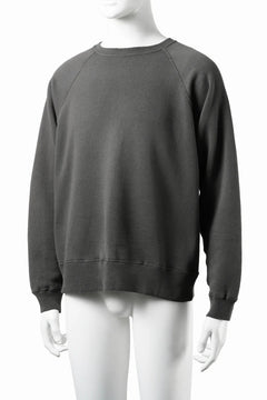画像をギャラリービューアに読み込む, FULLCOUNT FADING RAGLAN SLEEVE SWEAT SHIRT (DAMAGE LESS / BLACK)
