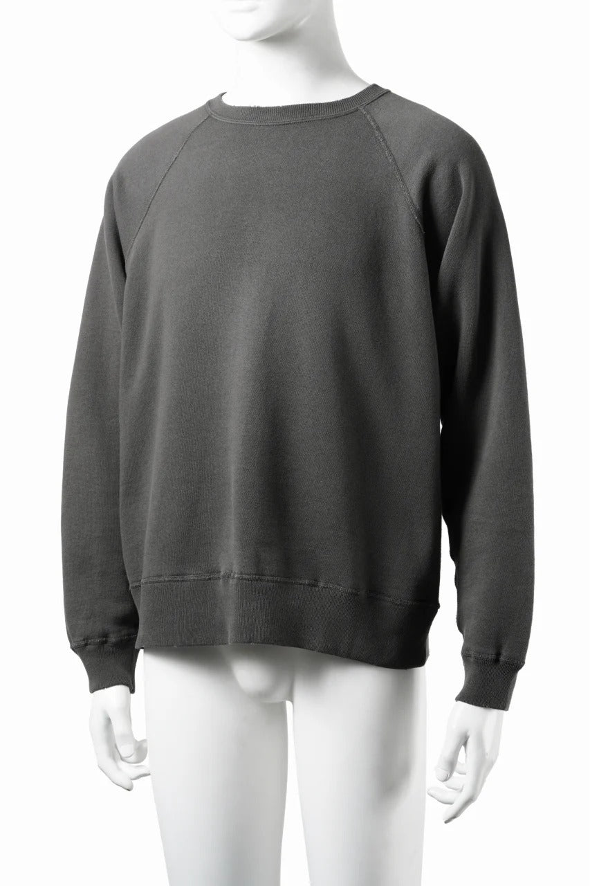 画像をギャラリービューアに読み込む, FULLCOUNT FADING RAGLAN SLEEVE SWEAT SHIRT (DAMAGE LESS / BLACK)