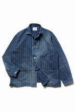 画像をギャラリービューアに読み込む, FULLCOUNT WABASH CHOREJACKET / INDIGO DYED DRILL with WASH STAR STRIPE (INDIGO / HAND WASHED)