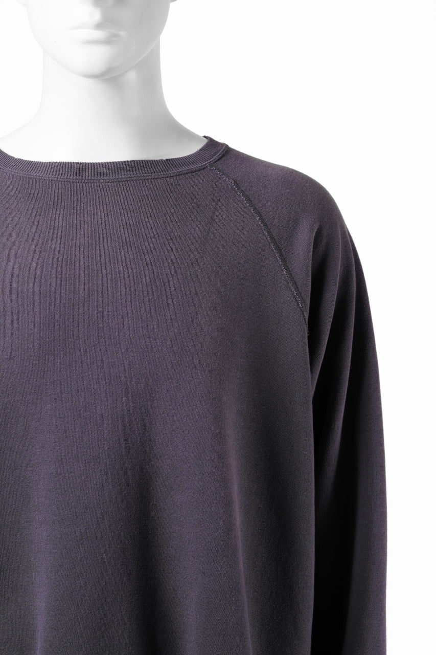 画像をギャラリービューアに読み込む, FULLCOUNT FADING RAGLAN SLEEVE SWEAT SHIRT (DAMAGE LESS / EGG PLANT)