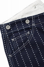 画像をギャラリービューアに読み込む, FULLCOUNT WABASH WORKERS PANTS / INDIGO DYED DRILL with WASH STAR STRIPE (INDIGO / ONE WASHED)