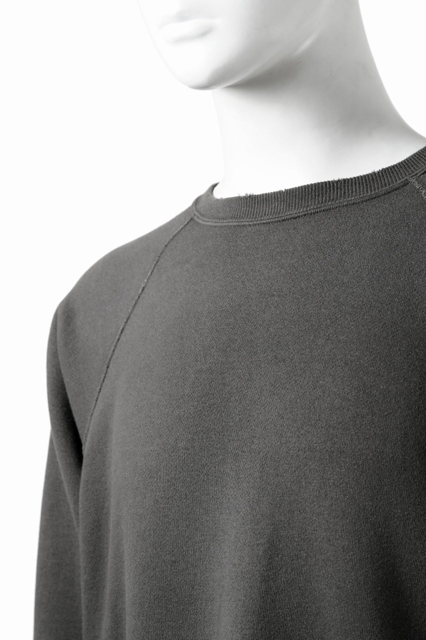 画像をギャラリービューアに読み込む, FULLCOUNT FADING RAGLAN SLEEVE SWEAT SHIRT (DAMAGE LESS / BLACK)