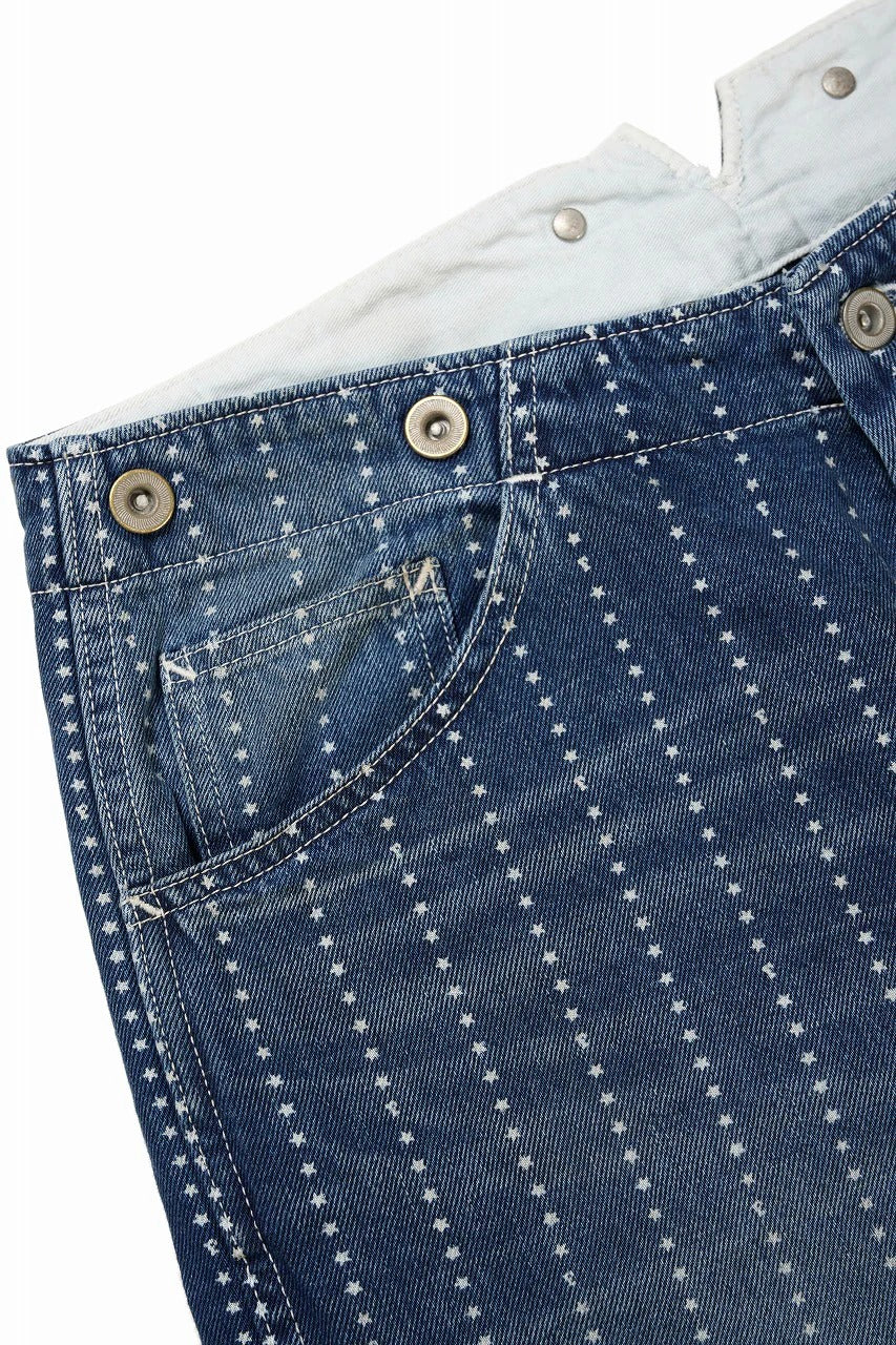 画像をギャラリービューアに読み込む, FULLCOUNT WABASH WORKERS PANTS / INDIGO DYED DRILL with WASH STAR STRIPE (INDIGO / HAND WASHED)