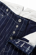 画像をギャラリービューアに読み込む, FULLCOUNT WABASH WORKERS PANTS / INDIGO DYED DRILL with WASH STAR STRIPE (INDIGO / ONE WASHED)