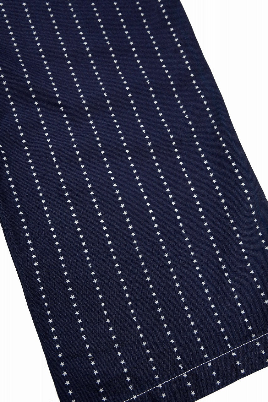 画像をギャラリービューアに読み込む, FULLCOUNT WABASH WORKERS PANTS / INDIGO DYED DRILL with WASH STAR STRIPE (INDIGO / ONE WASHED)