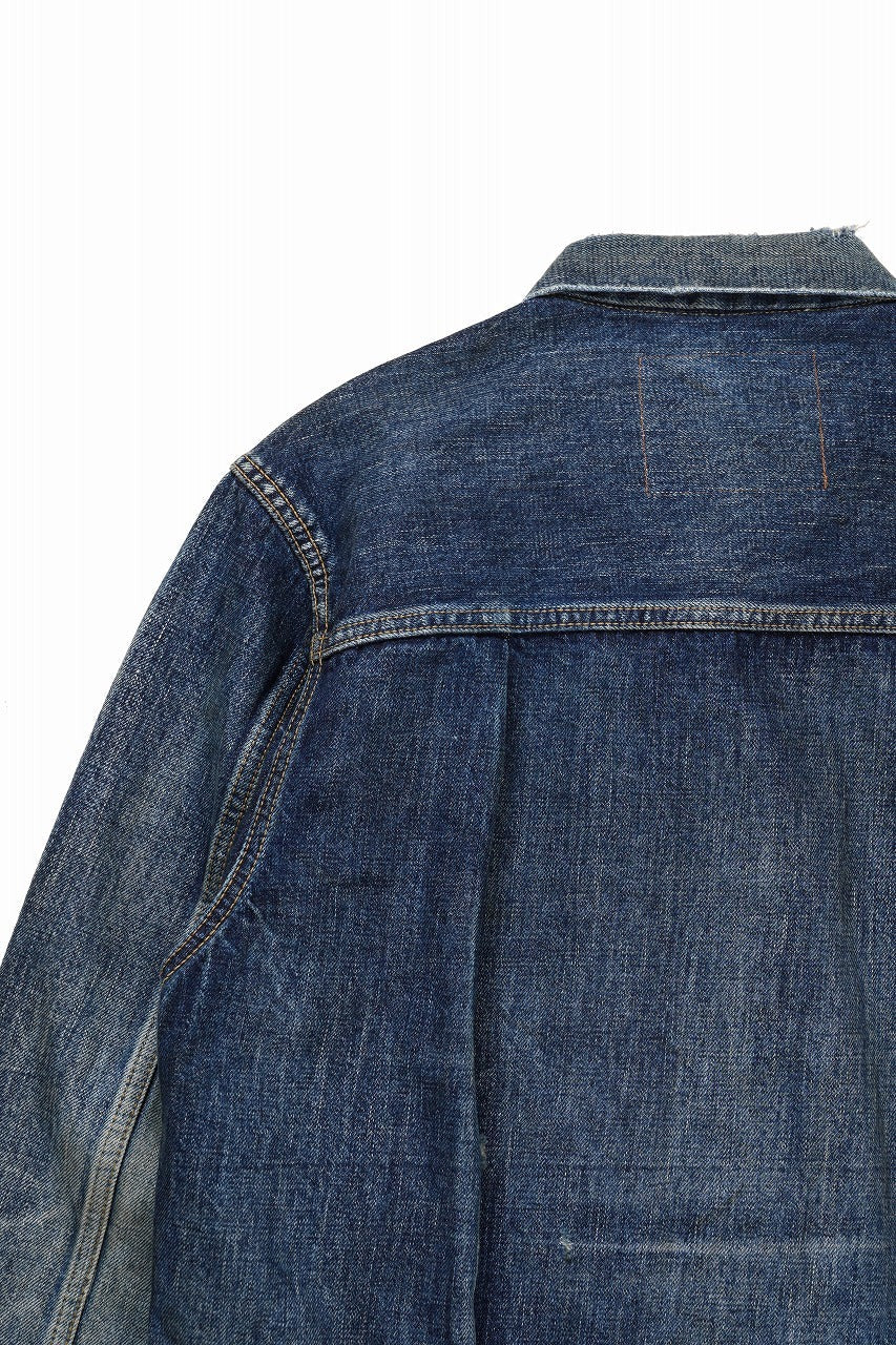 Load image into Gallery viewer, FULLCOUNT "More Than just Fear" Type 1 Denim Jacket / 13.7oz Zimbabwe Selvedge Denim (INDIGO BLUE)