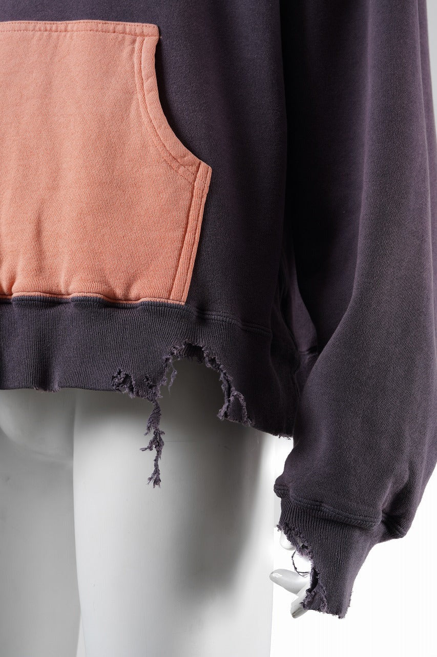 画像をギャラリービューアに読み込む, FULLCOUNT FADING DOUBLE FACE SWEAT HOODIE (EGG PLANT x PINK)