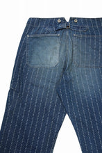 画像をギャラリービューアに読み込む, FULLCOUNT WABASH WORKERS PANTS / INDIGO DYED DRILL with WASH STAR STRIPE (INDIGO / HAND WASHED)