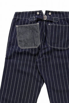 画像をギャラリービューアに読み込む, FULLCOUNT WABASH WORKERS PANTS / INDIGO DYED DRILL with WASH STAR STRIPE (INDIGO / ONE WASHED)