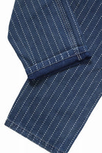 画像をギャラリービューアに読み込む, FULLCOUNT WABASH WORKERS PANTS / INDIGO DYED DRILL with WASH STAR STRIPE (INDIGO / HAND WASHED)
