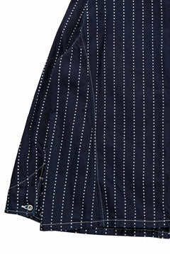 画像をギャラリービューアに読み込む, FULLCOUNT WABASH CHOREJACKET / INDIGO DYED DRILL with WASH STAR STRIPE (INDIGO / ONE WASHED)
