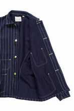 画像をギャラリービューアに読み込む, FULLCOUNT WABASH CHOREJACKET / INDIGO DYED DRILL with WASH STAR STRIPE (INDIGO / ONE WASHED)