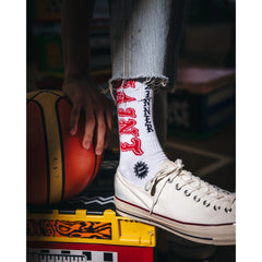 Load image into Gallery viewer, SAINT Mxxxxxx SOCKS / SAINT (WHITE+RED)
