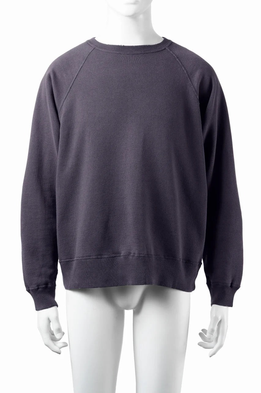 画像をギャラリービューアに読み込む, FULLCOUNT FADING RAGLAN SLEEVE SWEAT SHIRT (DAMAGE LESS / EGG PLANT)