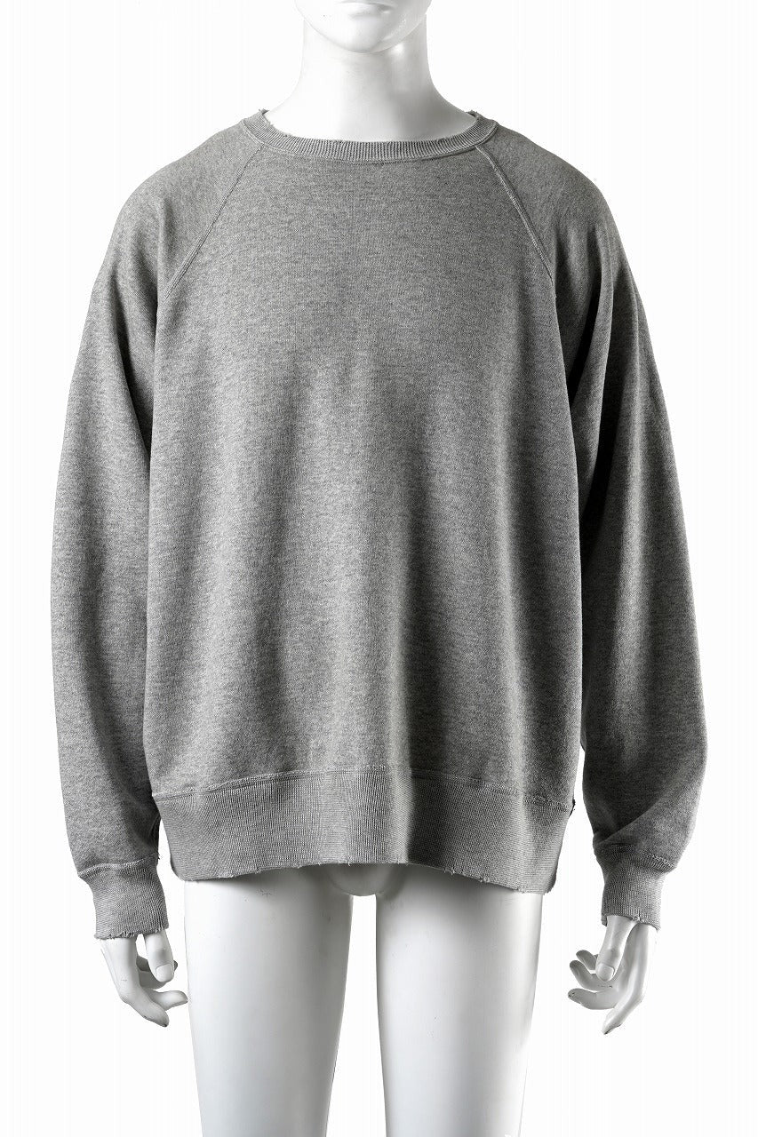 FULLCOUNT FADING RAGLAN SLEEVE SWEAT SHIRT (DAMAGE LESS / HEATHER GRAY)